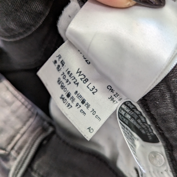 Levi's black denim 311 skinny shaping jeans size 28 alternative goth - Picture 7 of 11